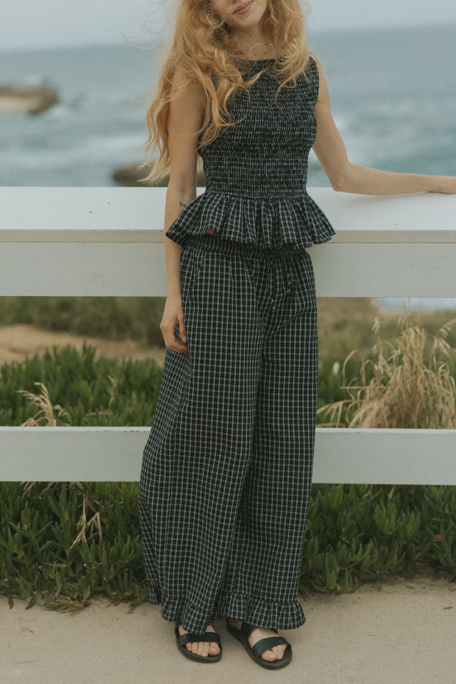 Nova Pants in Obsidian | Plaid Wide Leg Pants – Altair The Label