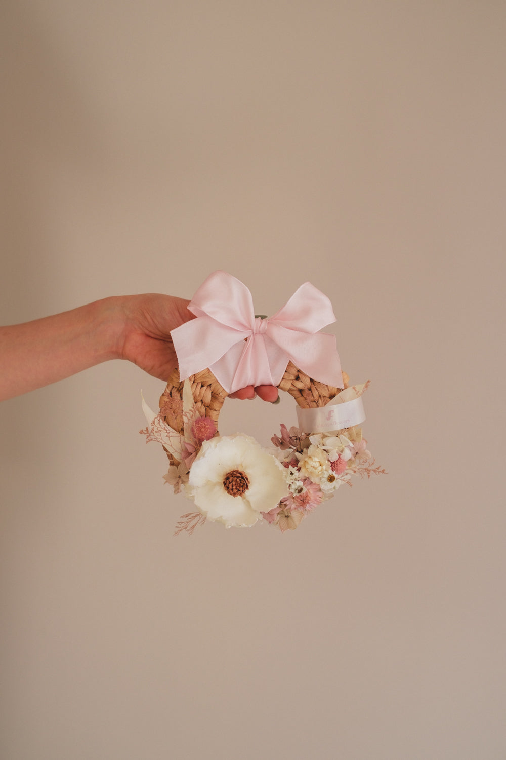 ◇NEW◇Disc Wreath／ディスクリース ミルキーピンク／ドライフラワー