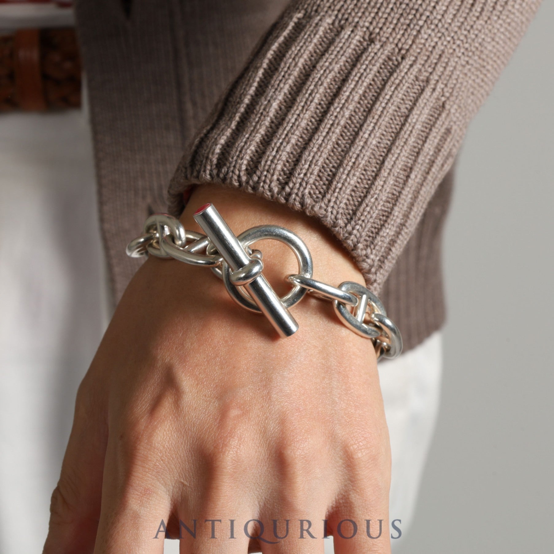 エルメス ブレスレット シェーヌダンクル TGM SV925 12コマ 打刻刻印