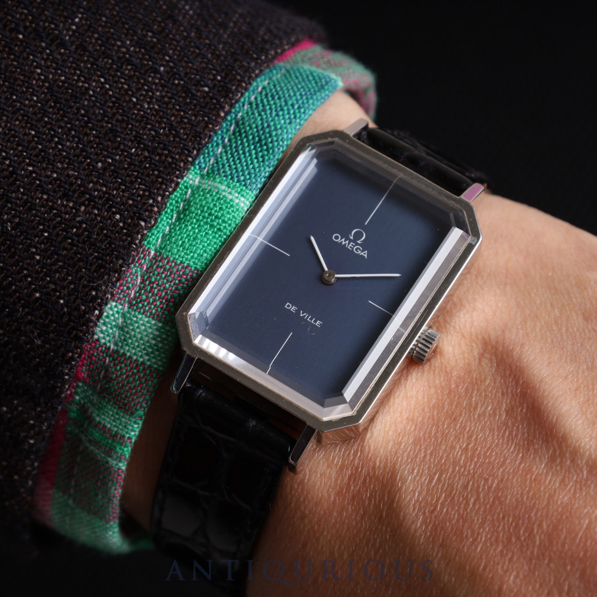 オメガ デ・ヴィル グリマデザイン 5110378 手巻き SS 革 社外尾錠（SS