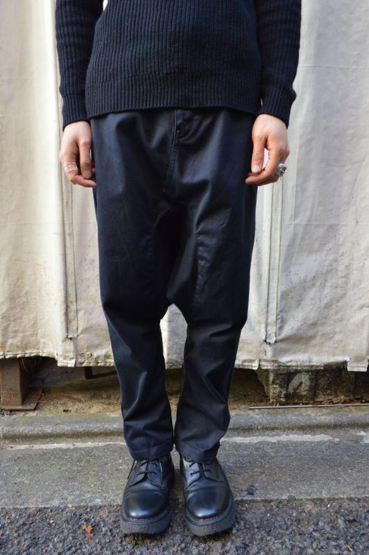 USED】GANRYU(ガンリュウ)ダークネイビーコットン地サルエルパンツ