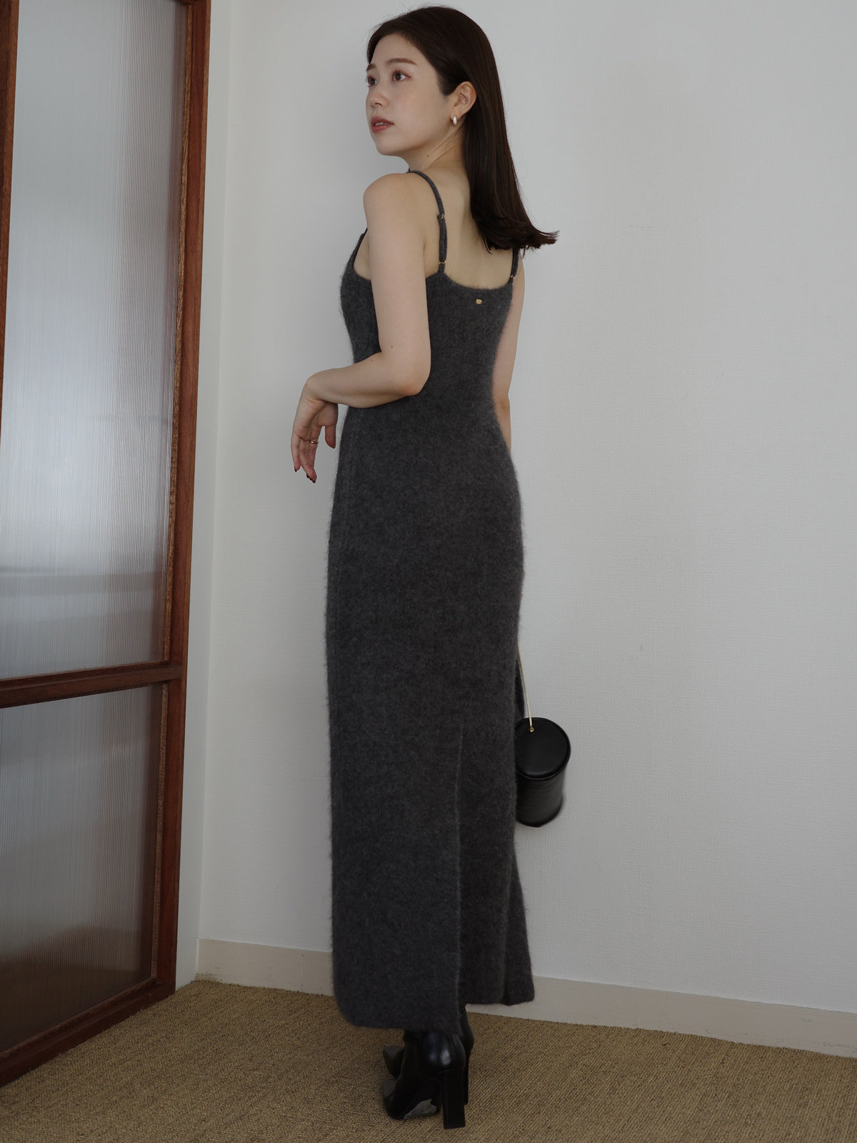 カシミヤブレンドキャミソールニットワンピース