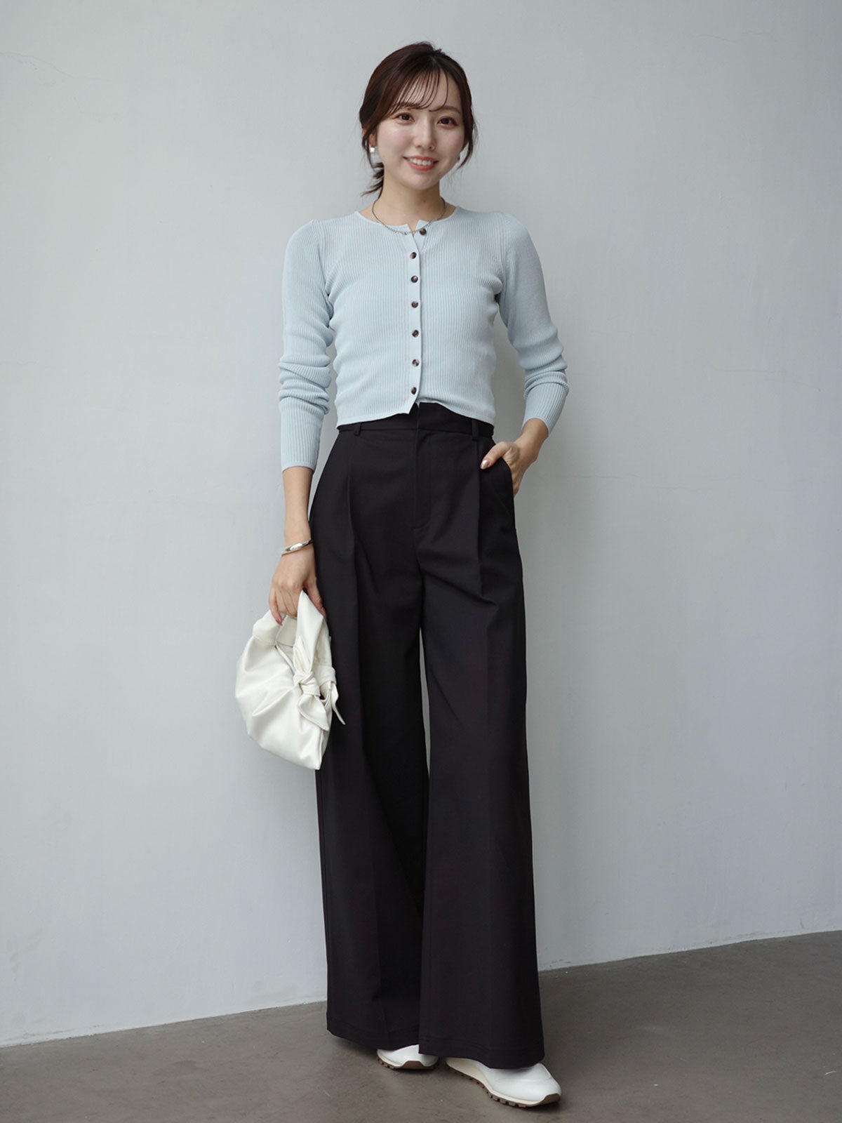 コットンクロスワイドパンツ