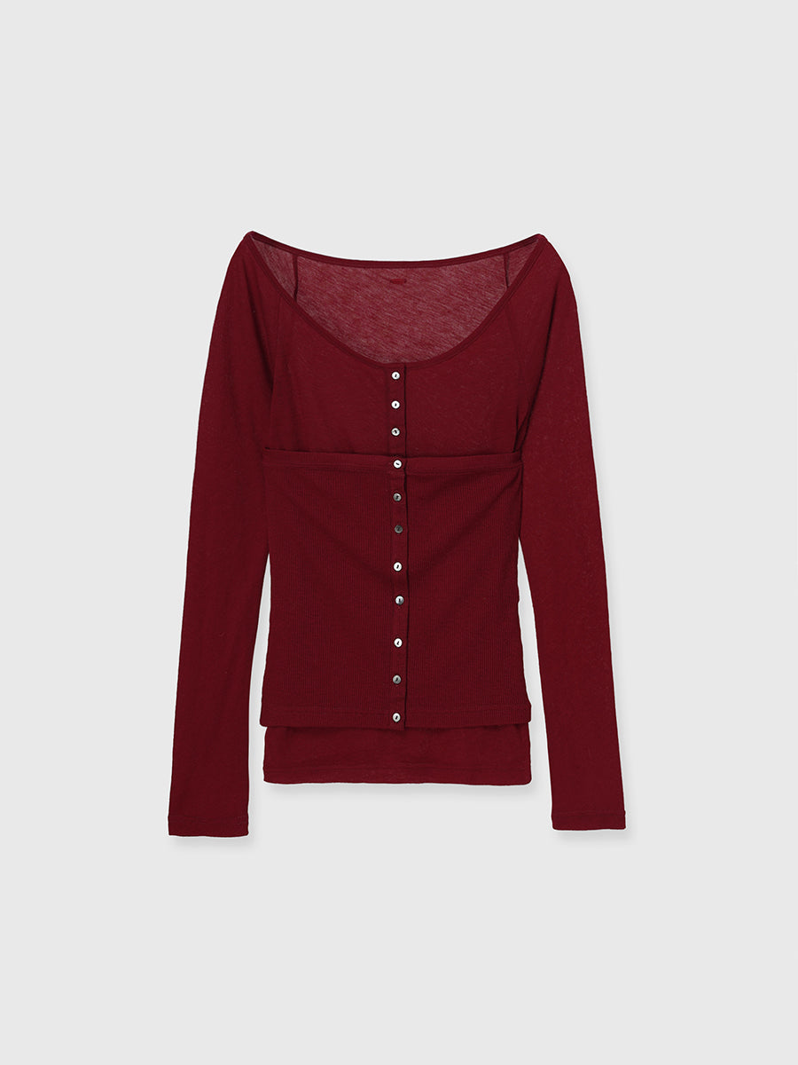 シアーウールレイヤリングトップス