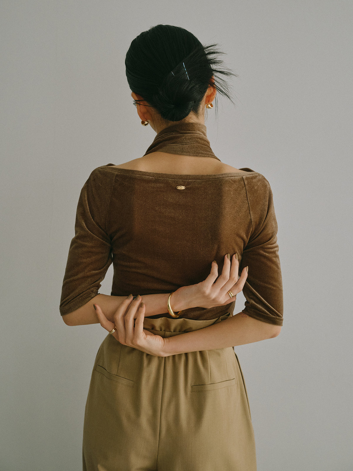 シアーベロアタイトップス