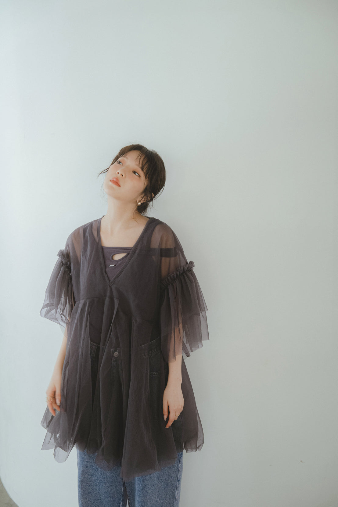 asymmetry tulle tunic – andequal