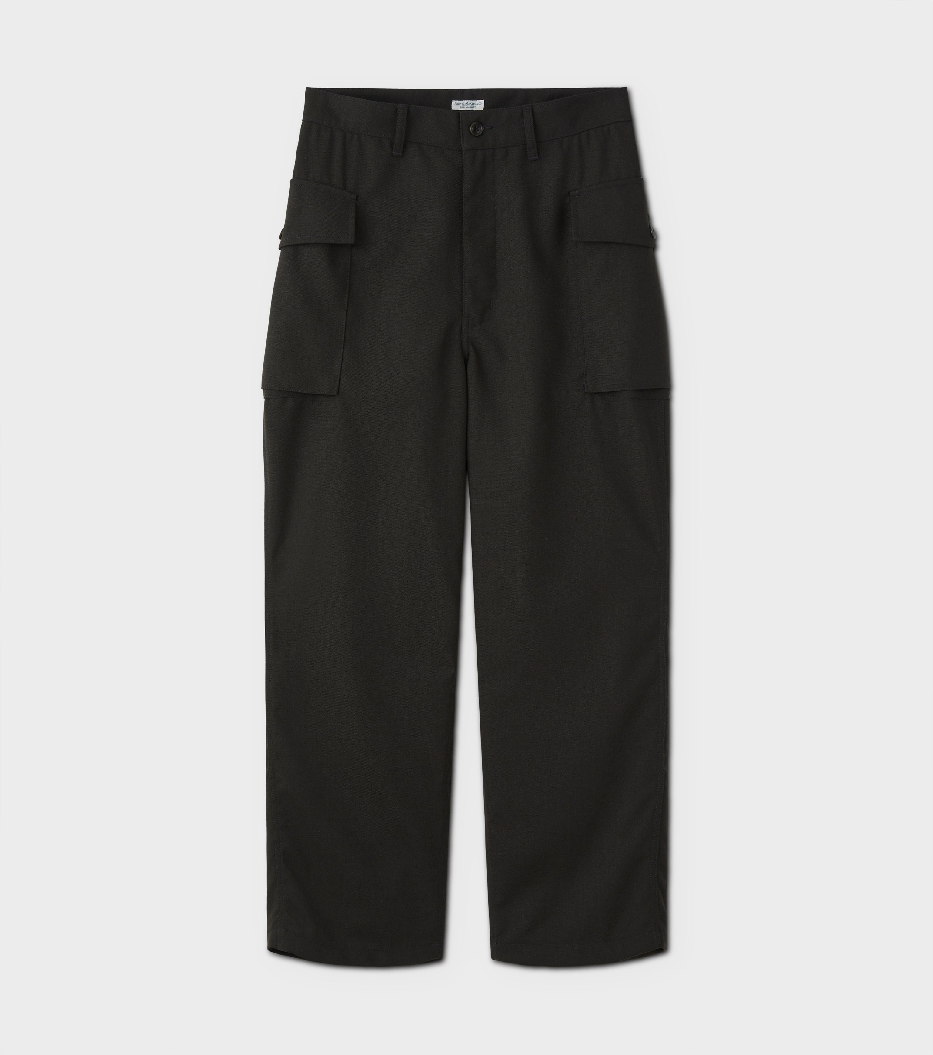 PHIGVEL - HOPSACK WIDE POCKET TROUSERS - FOREST – anemoscope
