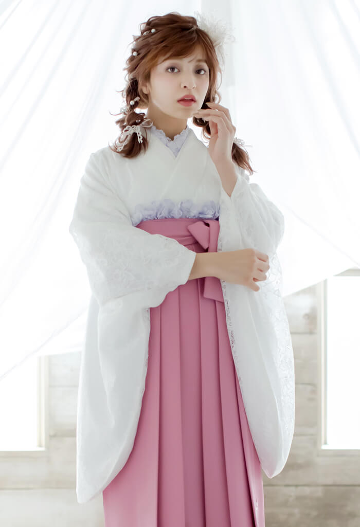 着物】ホワイトカラーレース｜卒業式袴宅配ネットレンタルange