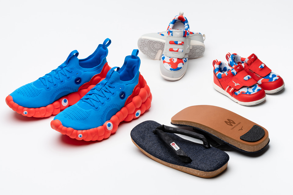 ミズノ、大阪・関西万博「ミャクミャク」シューズ。大人/子供用