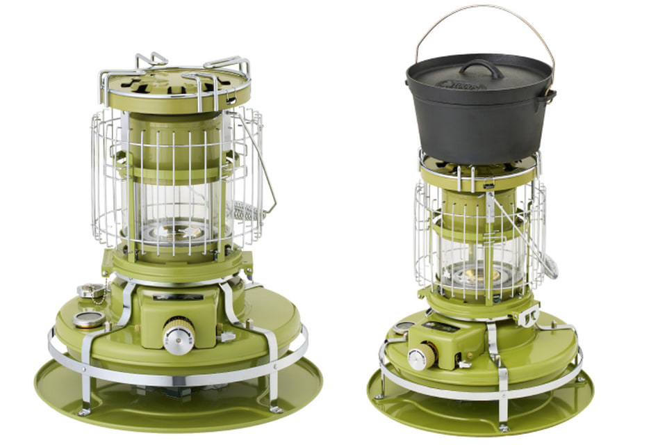 LOGOS×Aladdin、限定デザインの石油ストーブ。煮炊きができて約18時間