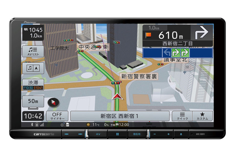 パイオニア、「楽ナビ」のHDパネル搭載高画質モデルに9V型大画面など