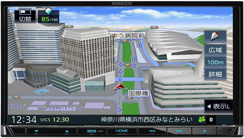 ケンウッド、ドライビング3Dマップやダークモードを新搭載した“彩速