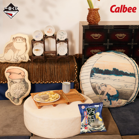 神奈川沖浪裏ポストカードスタンド付きジオラマなど「一番くじ 葛飾