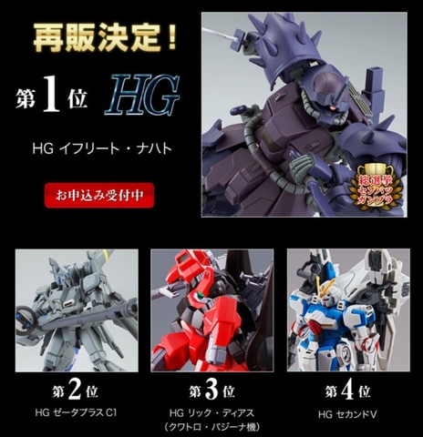 プレバンガンプラ総選挙2022」HG部門の結果発表！1位は「ガンダム戦記