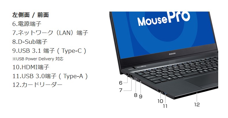 第10世代、i7、フルHD、Mouse Pro、16GB、512GB NVMe 第10世代、i7