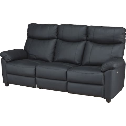 ニトリ、天然レザーを使った3人掛けの電動リクライニングソファ - 家電