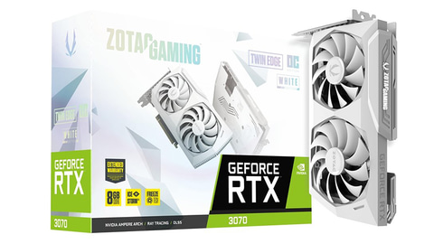 ZOTAC、白色仕上げのGeForce RTX 3070搭載ビデオカードを数量限定で