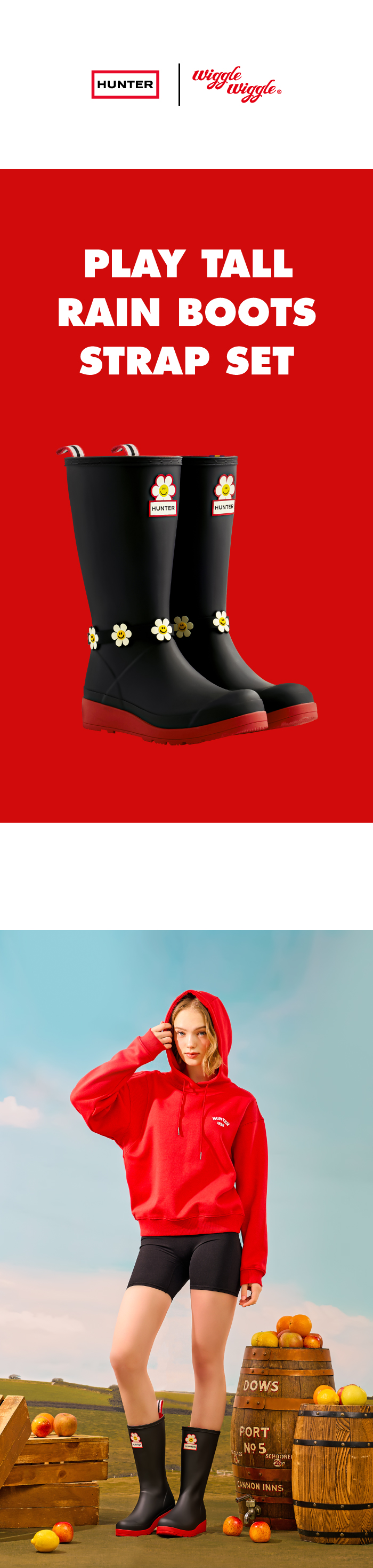 Wiggle Wiggle x HUNTER Play Tall Rain Boots Strap Set