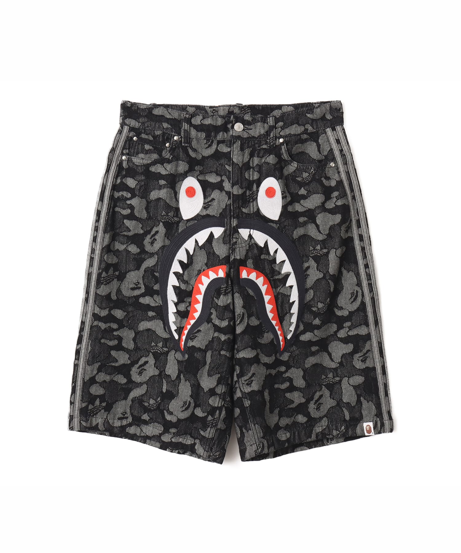 adidas SHARK DENIM JORTS BAPE ブラック（アディダス シャーク デニム