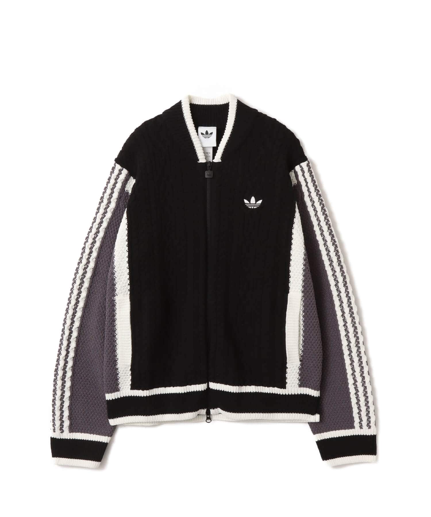 adidas RETRO REMIX CARDIGAN ブラック/グレーストレータ/オフホワイト
