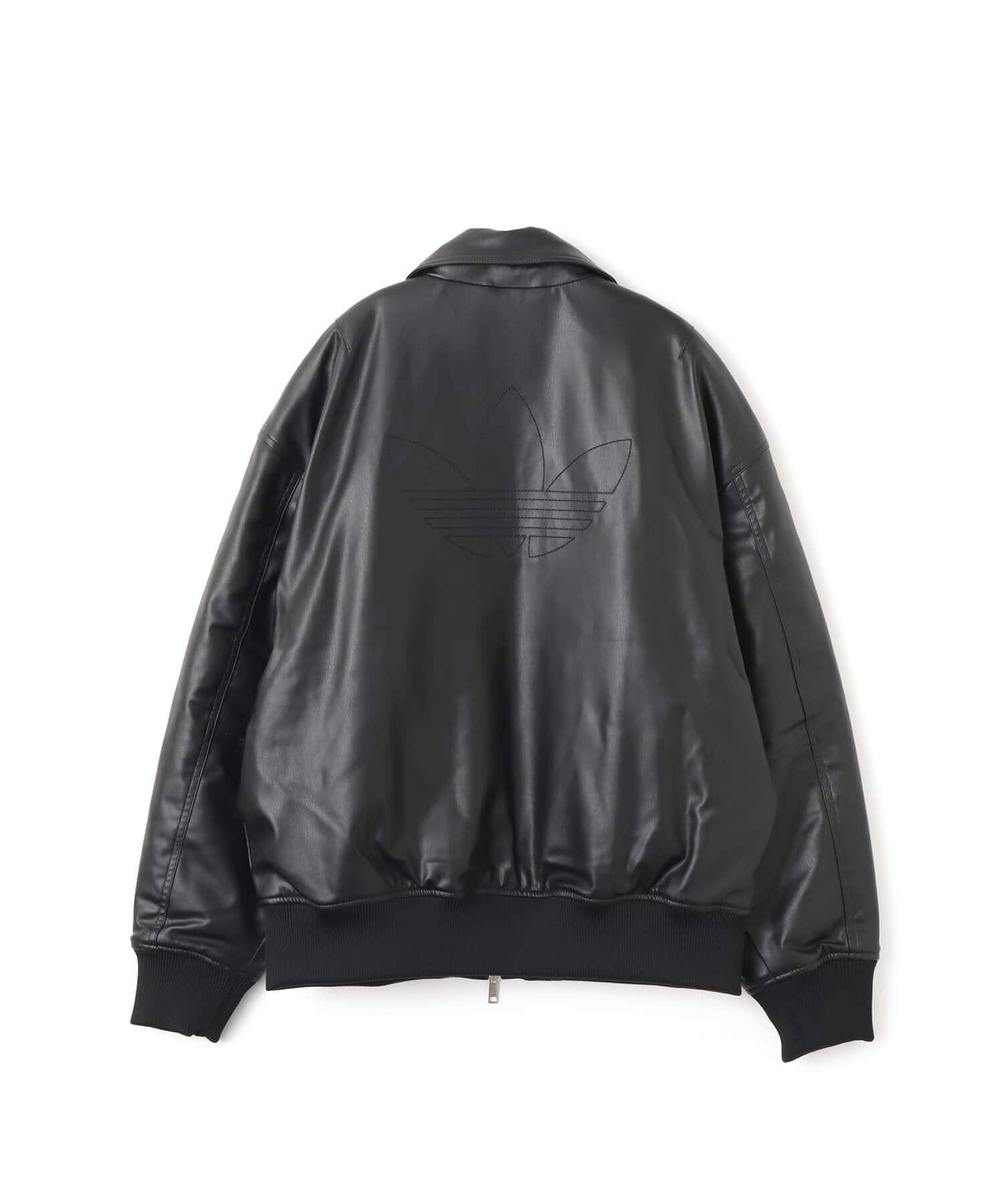 adidas PREMIUM ESSENTIALS PLEATHER BOMBER JACKET ブラック