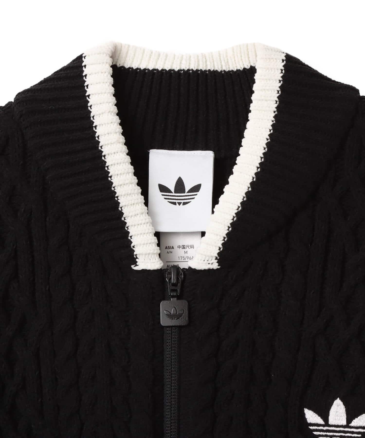 adidas RETRO REMIX CARDIGAN ブラック/グレーストレータ/オフホワイト