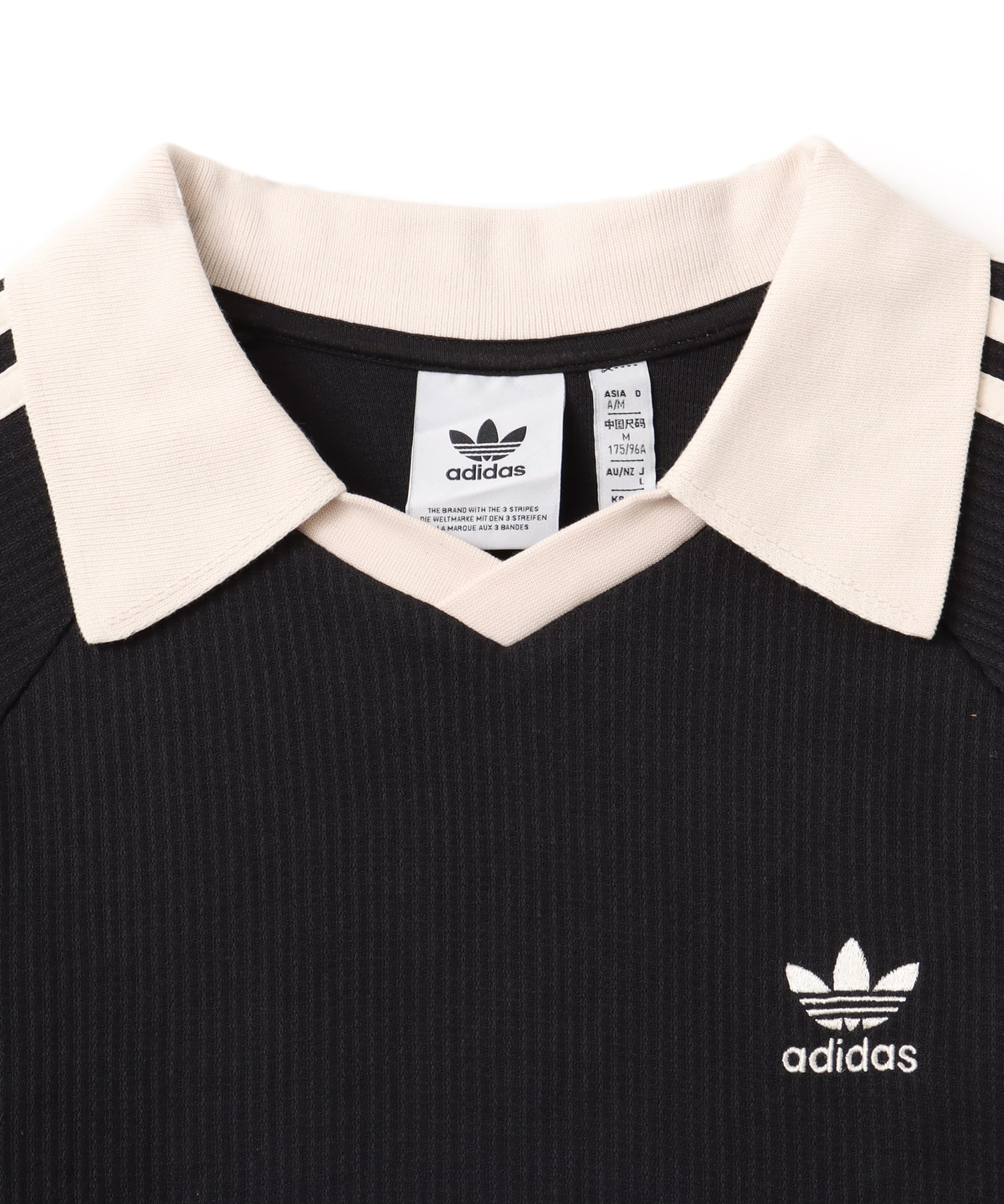 adidas WAFFLE SHORT SLEEVE POLO ブラック（アディダス ワッフル