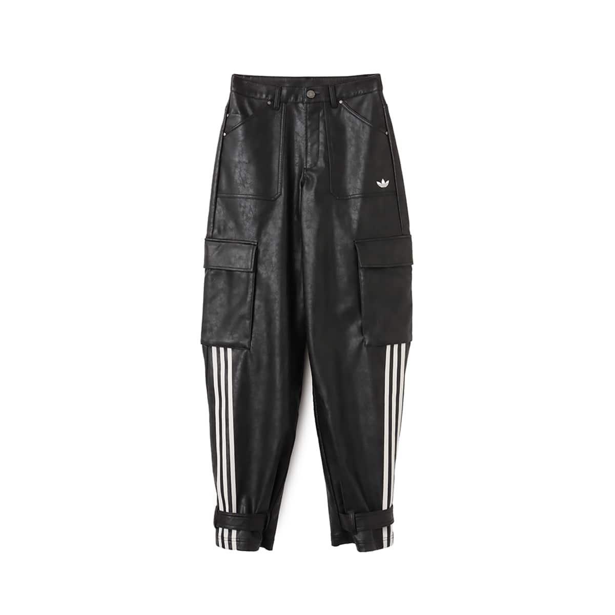 adidas FAUX LEATHER PANTS ブラック（アディダス ファウ レザー