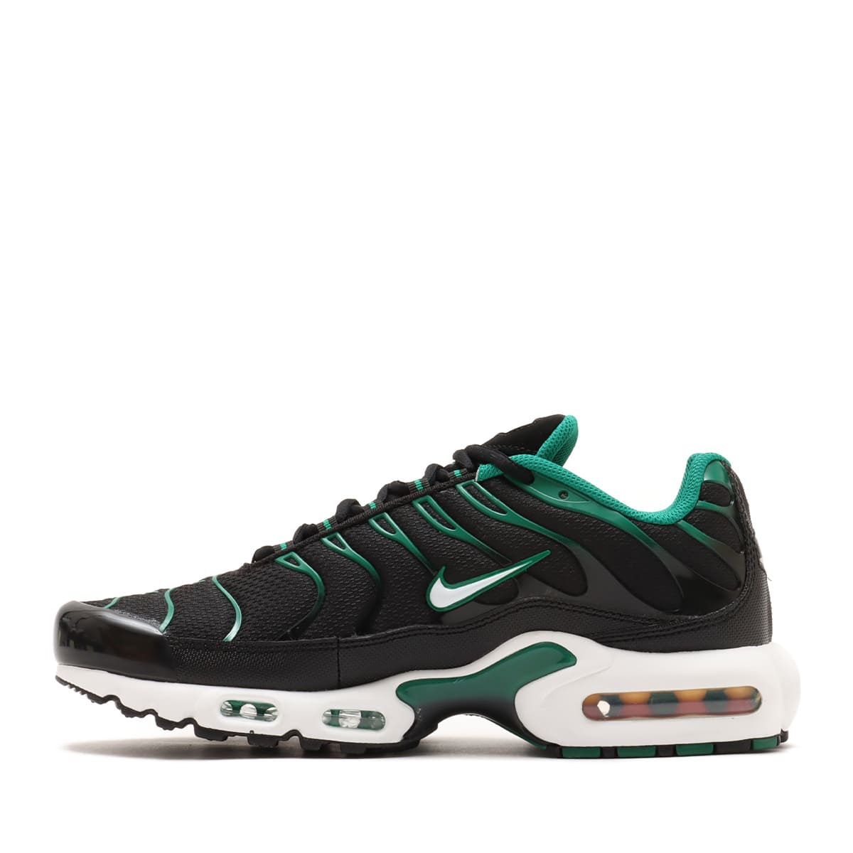 NIKE AIR MAX PLUS BLACK/WHITE-MALACHITE-GUM LIGHT BROWN（ナイキ