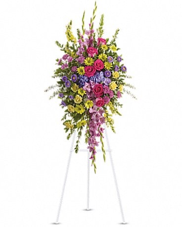 Bright and Beautiful Spray (T249-3A) in Dallas TX - Petals & Stems