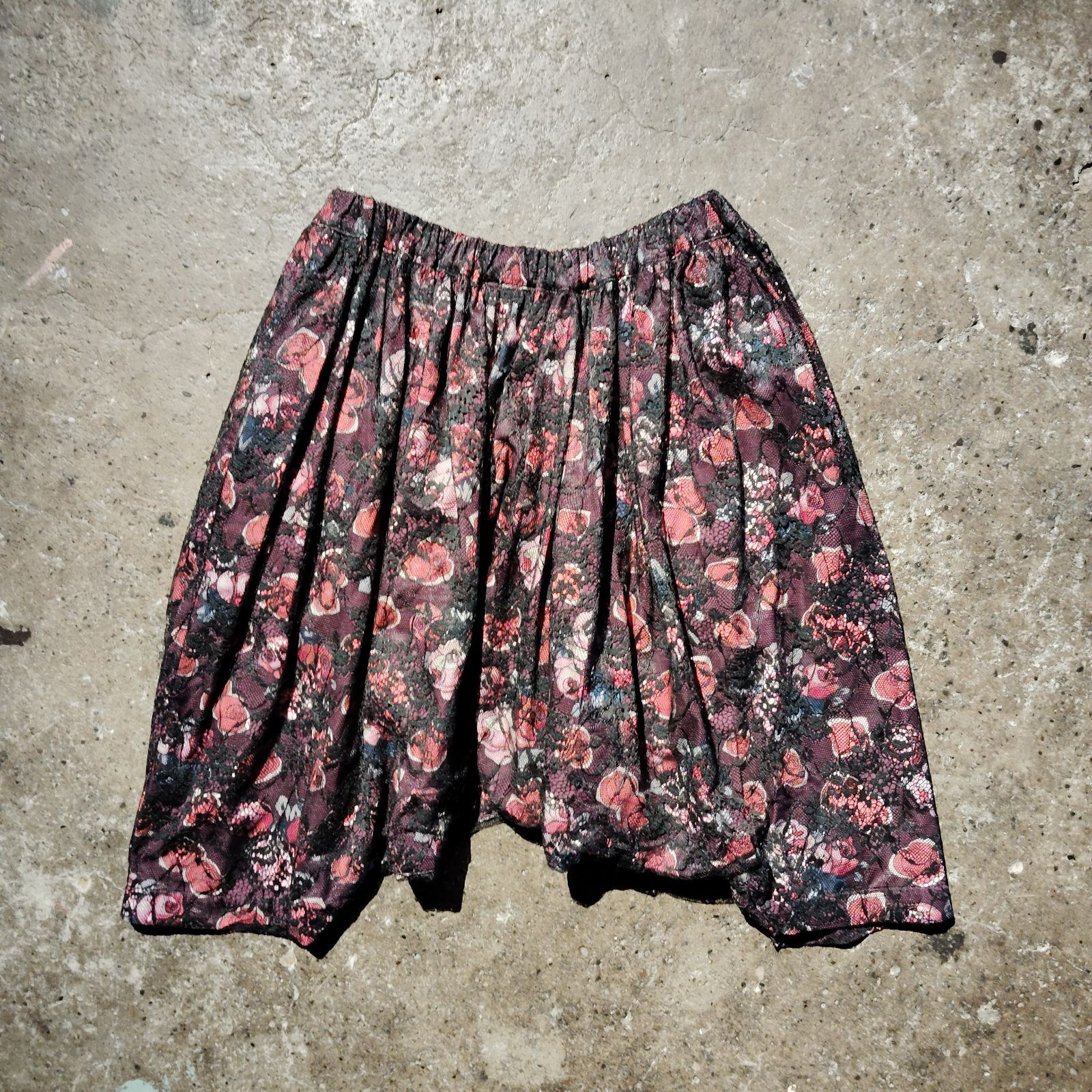 tricot COMME des GARCONS 16aw レースレイヤードサルエルパンツ 花柄