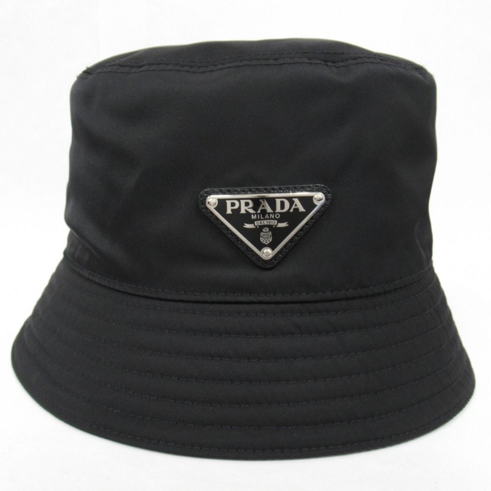 美品 PRADA プラダ Re-Nylon バケット ハット 帽子 トライアングルロゴ