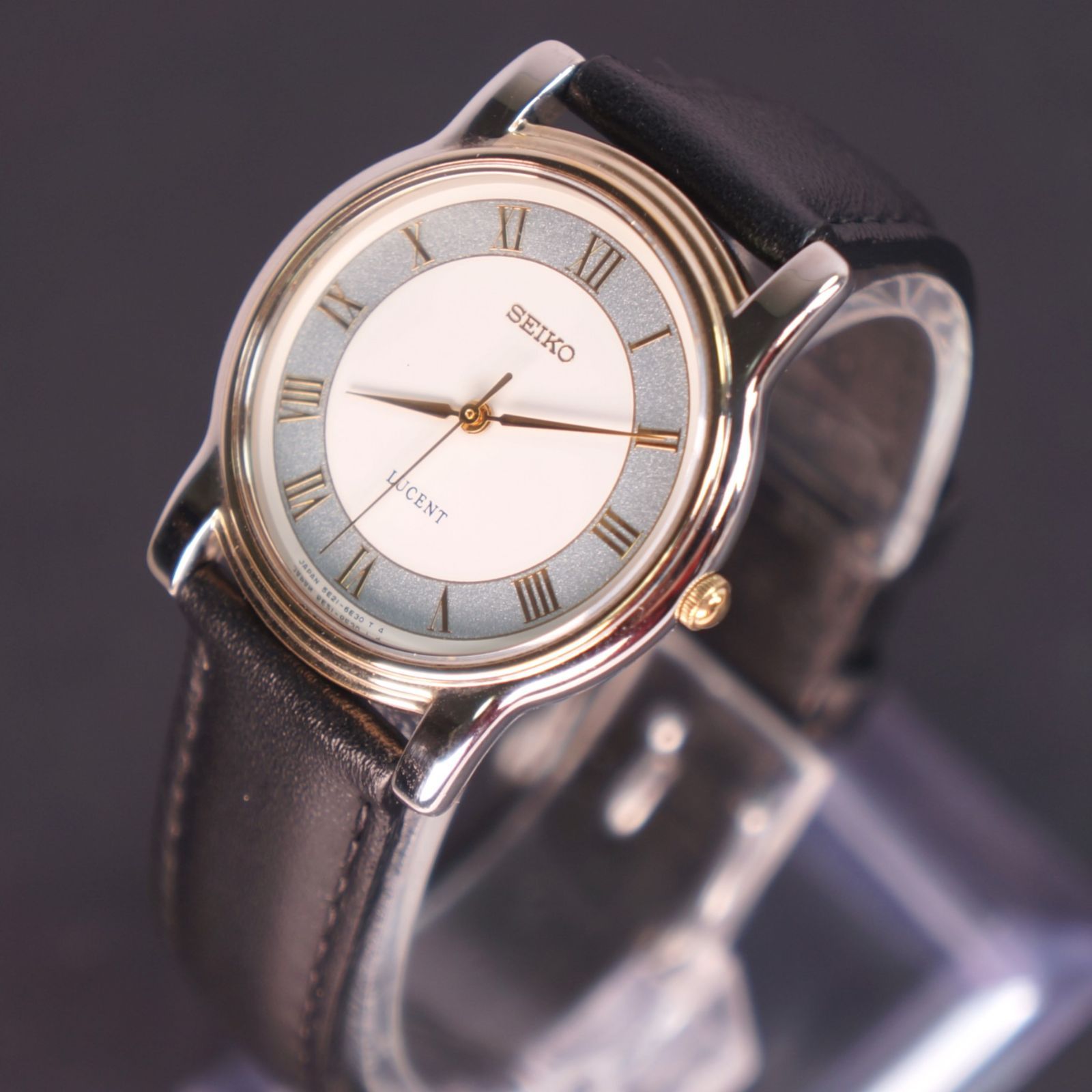 稼働極美品】SEIKO LUCENT アンティーク腕時計 電池、ベルト交換済