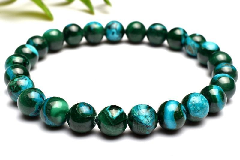 1点物】高発色◇希少共生 クリソコラインマラカイト 7.5mm