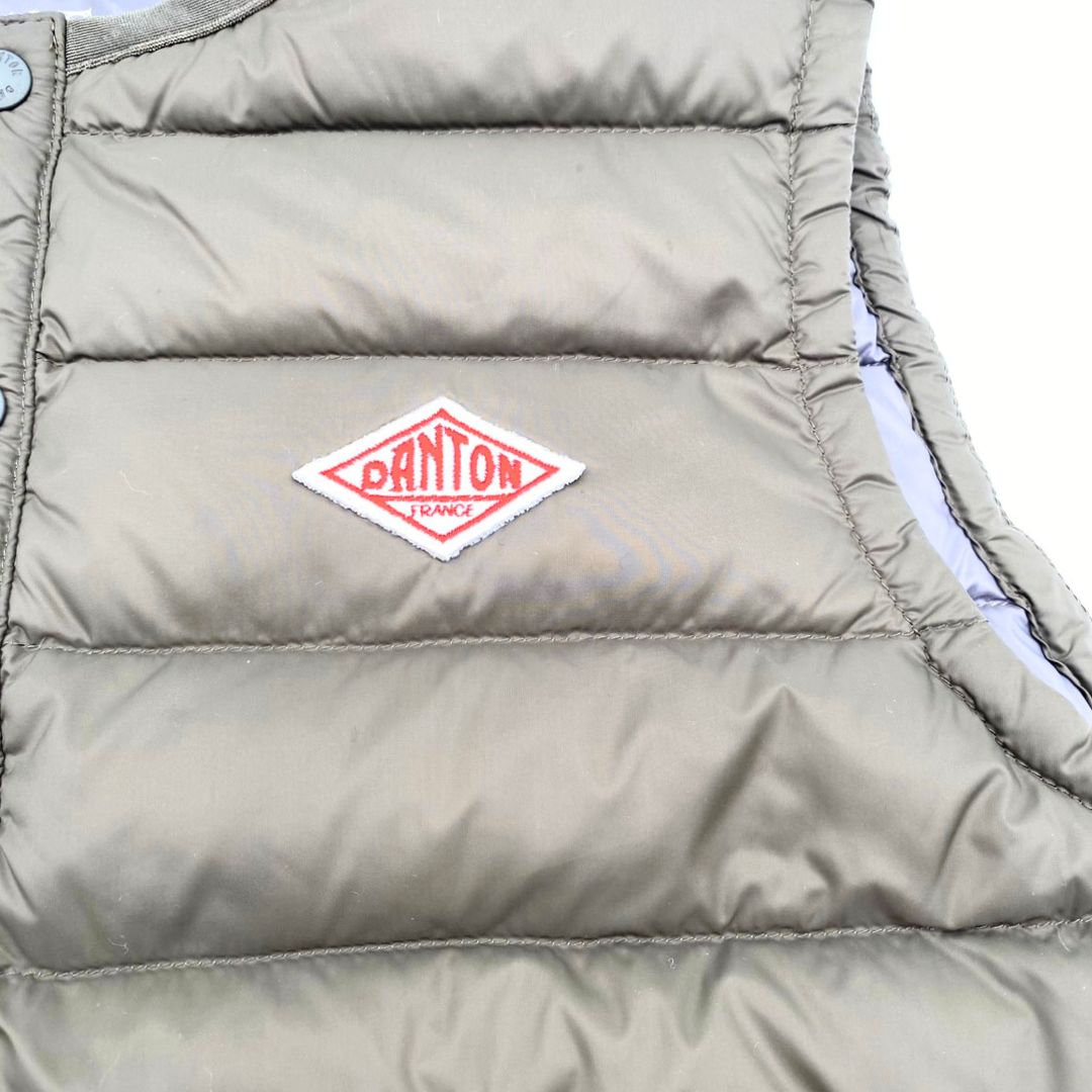 クーポン対象】DANTON ダントン ダウンベスト オリーブカラー サイズ34