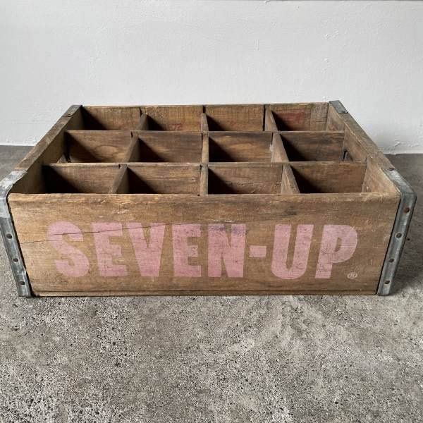 アンティーク USA製 7UP 木製 ウッドボックス 木箱 セブンアップ SEVEN