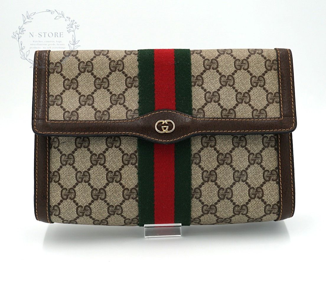 GUCCI オールドグッチ GGスプリーム シェリーライン クラッチバッグ