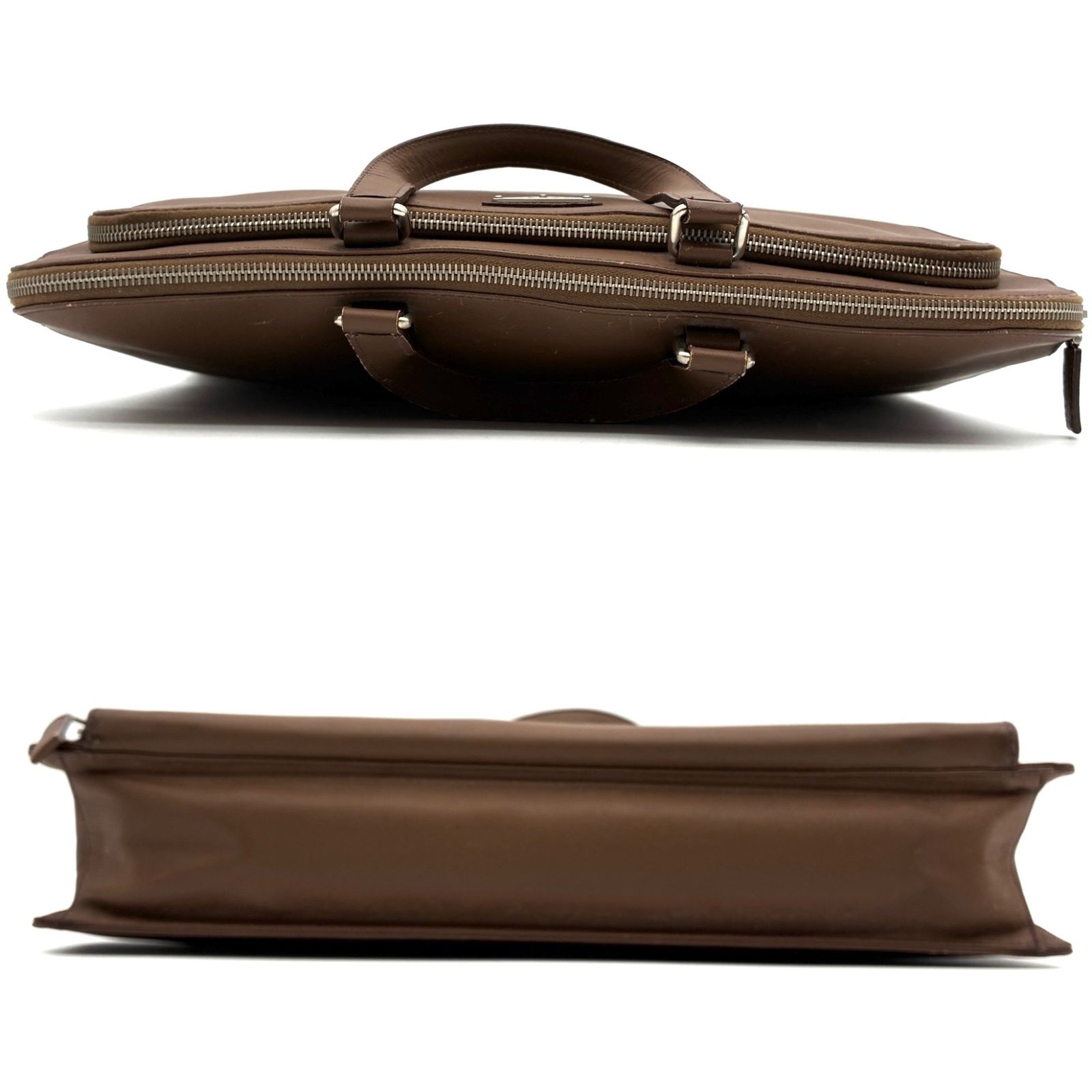 美品 PRADA プラダ ビジネスバッグ ブリーフケース 三角ロゴ 白タグ