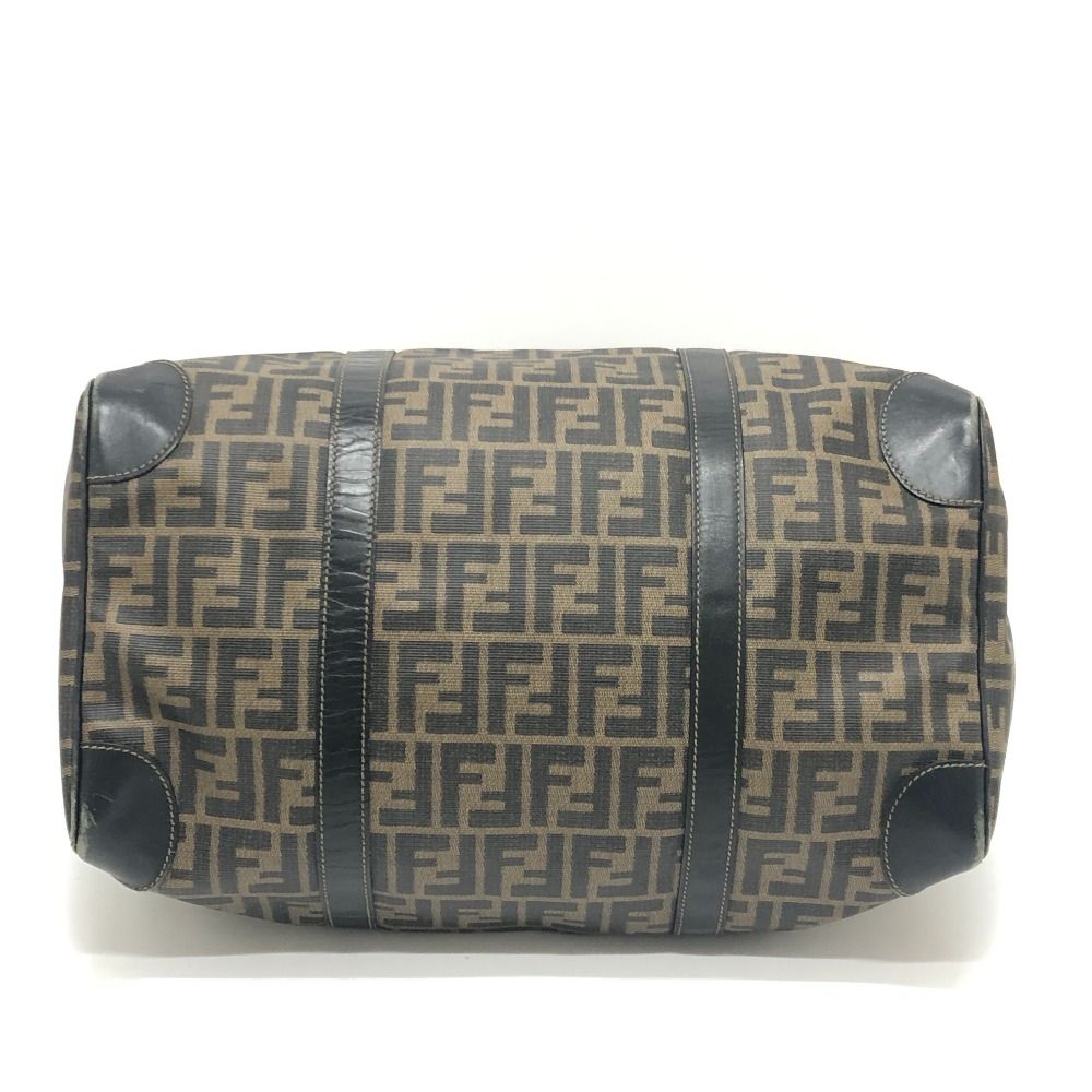 FENDI フェンディ ボストンバッグ ズッカ柄 PVC/レザー ブラウン