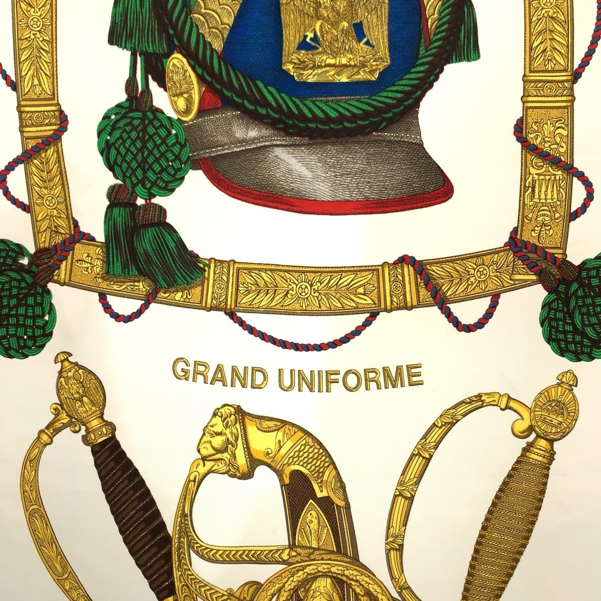 HERMES エルメス GRAND UNIFORME 壮大な制服 カレ 90 ブルー 青