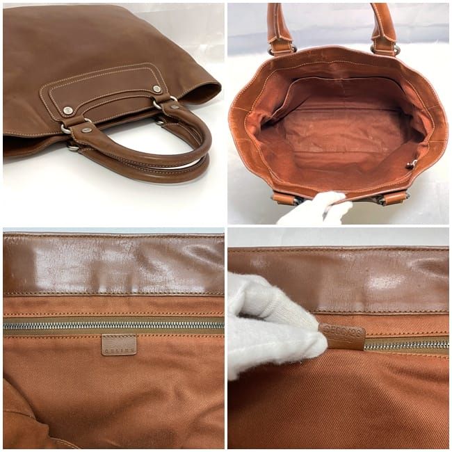 セリーヌ トートバッグ ブギーバッグ ブラウン ラージ レザー 中古