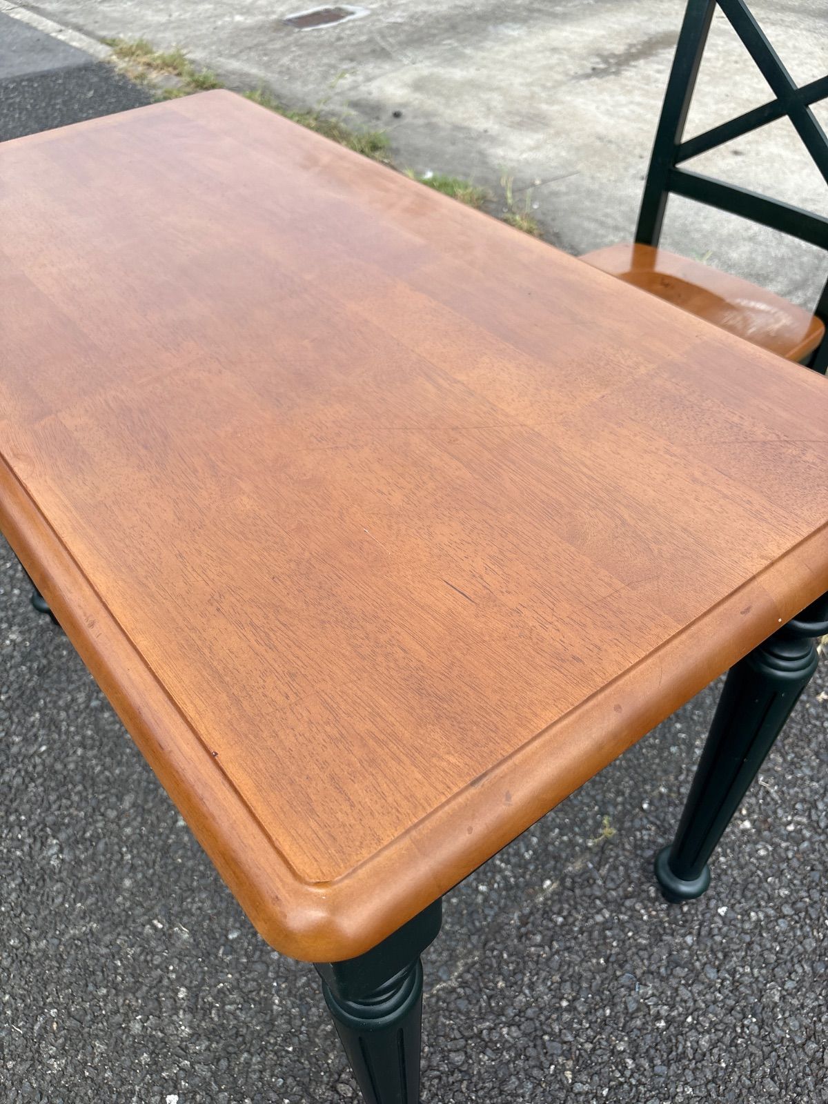 🌲木製ろくろ脚学習机】全国家具工業連合会 昭和レトロ デスク