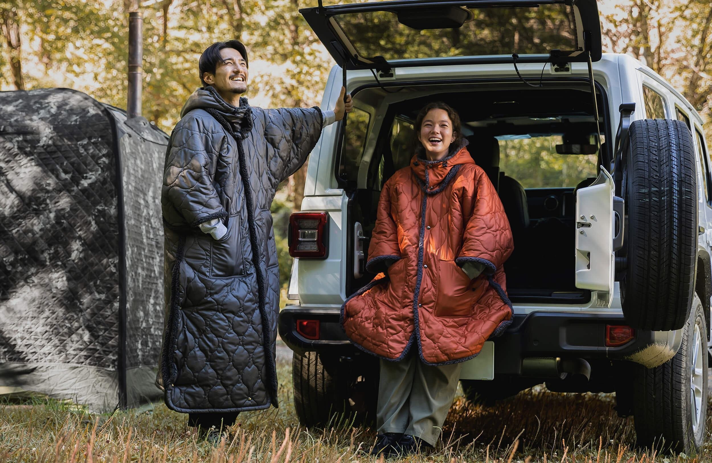 お風呂につかったあとは、魔法瓶ブランケットにくるまって、スーッと