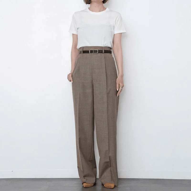 AURALEE】春夏の軽やかスラックスTROPICAL WOOL KID MOHAIR ONE-TUCK
