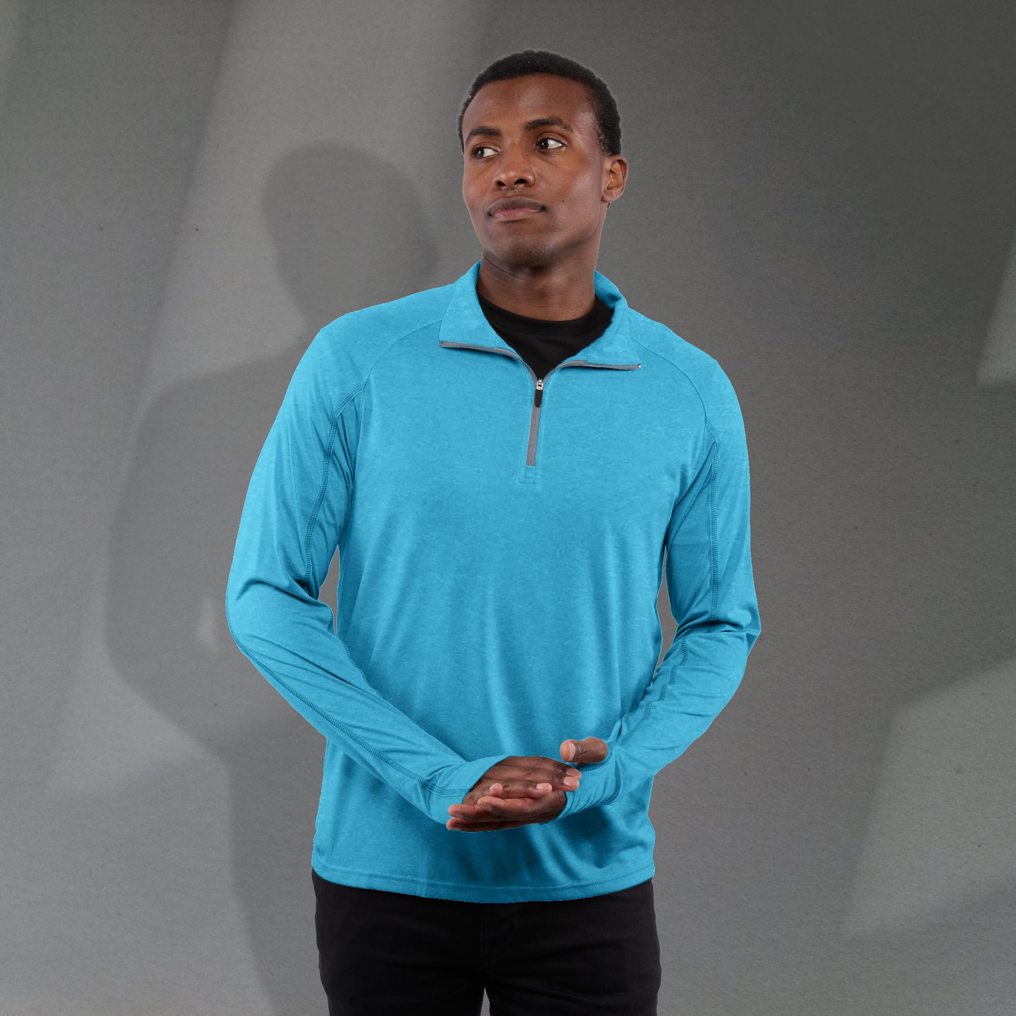 Men's TAZA Performance Knit Quarter Zip with Thumb Holes | PCNA