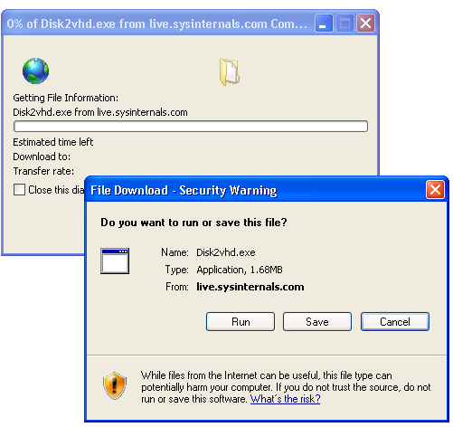 Convert XP into a Windows 7 Virtual Machine with Disk2vhd