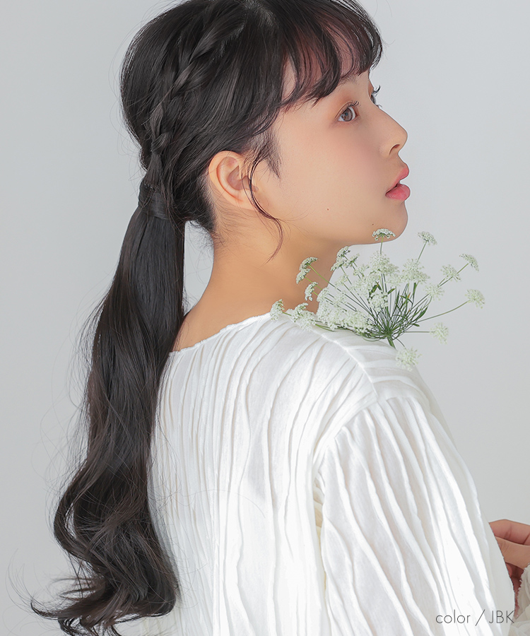 ポニーテールウィッグ/ヘアピンいらず5秒ポニー ミックスカール [wgt819]
