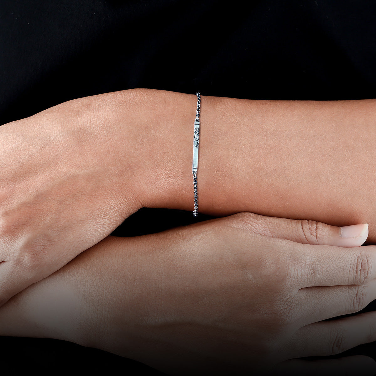 幸せのシックスペンスコインブレスレット（ASB-043F） – AQUA SILVER