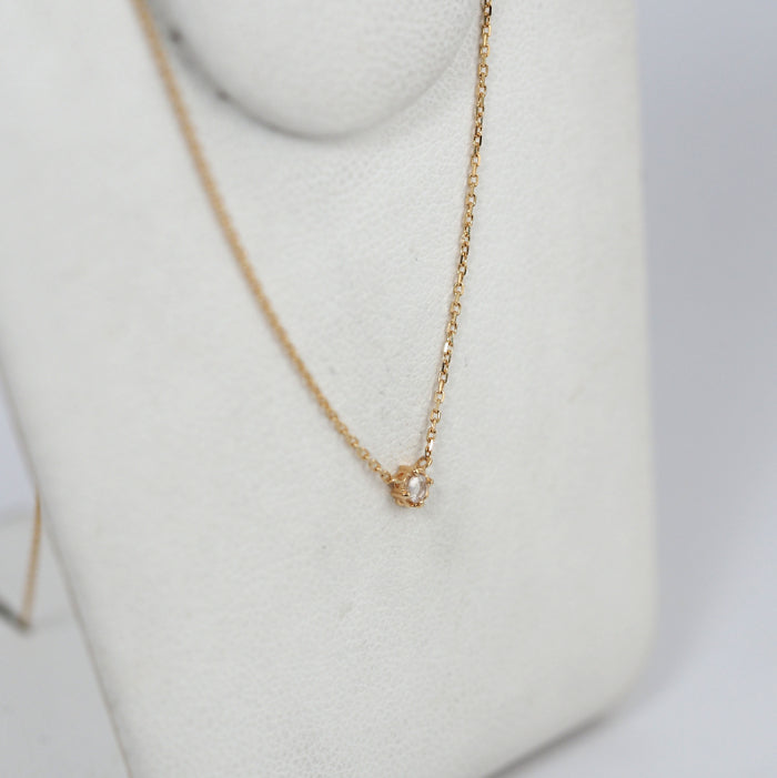 agete アガット K10イエローゴールド ローズカット 1粒ダイヤ0.02ct