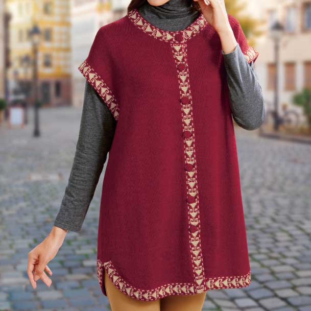 ワインレッドのぬくもり あったからくらくロングベスト｜【アルパカ